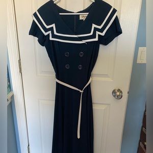 Tatyana Sailor Dress Navy Blue, Pinup, Vintage Style